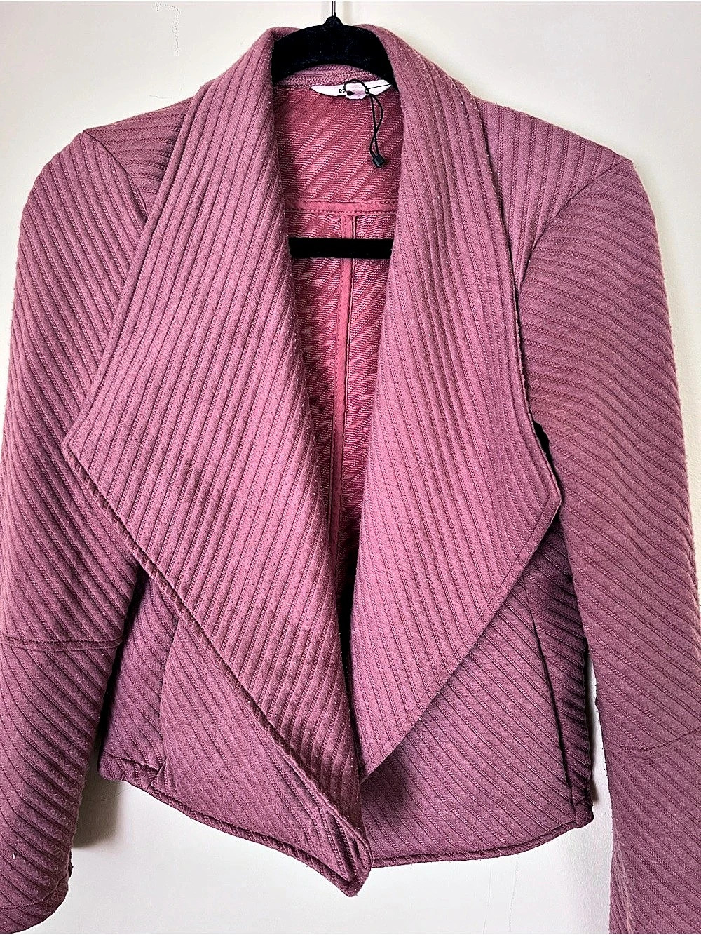 BB Dakota Steve Madden Pink Draped Front Jacket Size XS Like New